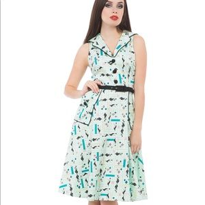 Voodoo Vixen Mint and Black Patterned Dress